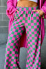 Women's Plaid Print Pocket Elastic Waist Straight Pants, Casual And Comfortable Trousers For Daily Wear, Women's Pants Womenswear Bottom Linen Pants Footwear Fit Baggy Loose