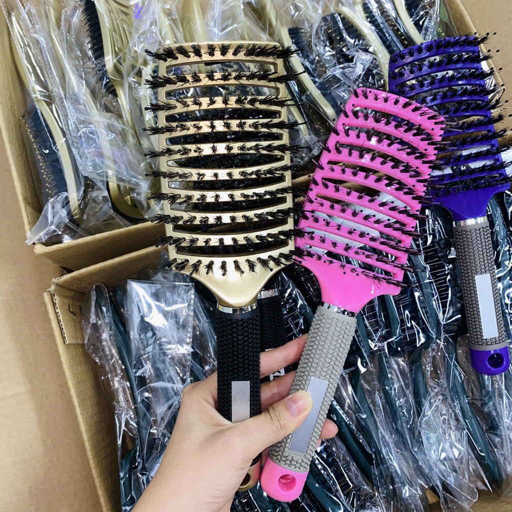 Oversize Curved Bristle Massage Hair Comb for Women High Volume Styling