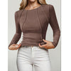Women Long Sleeve T Shirts Crewneck Slim Fit Tops Going Out Fall Fashion Basic Tee