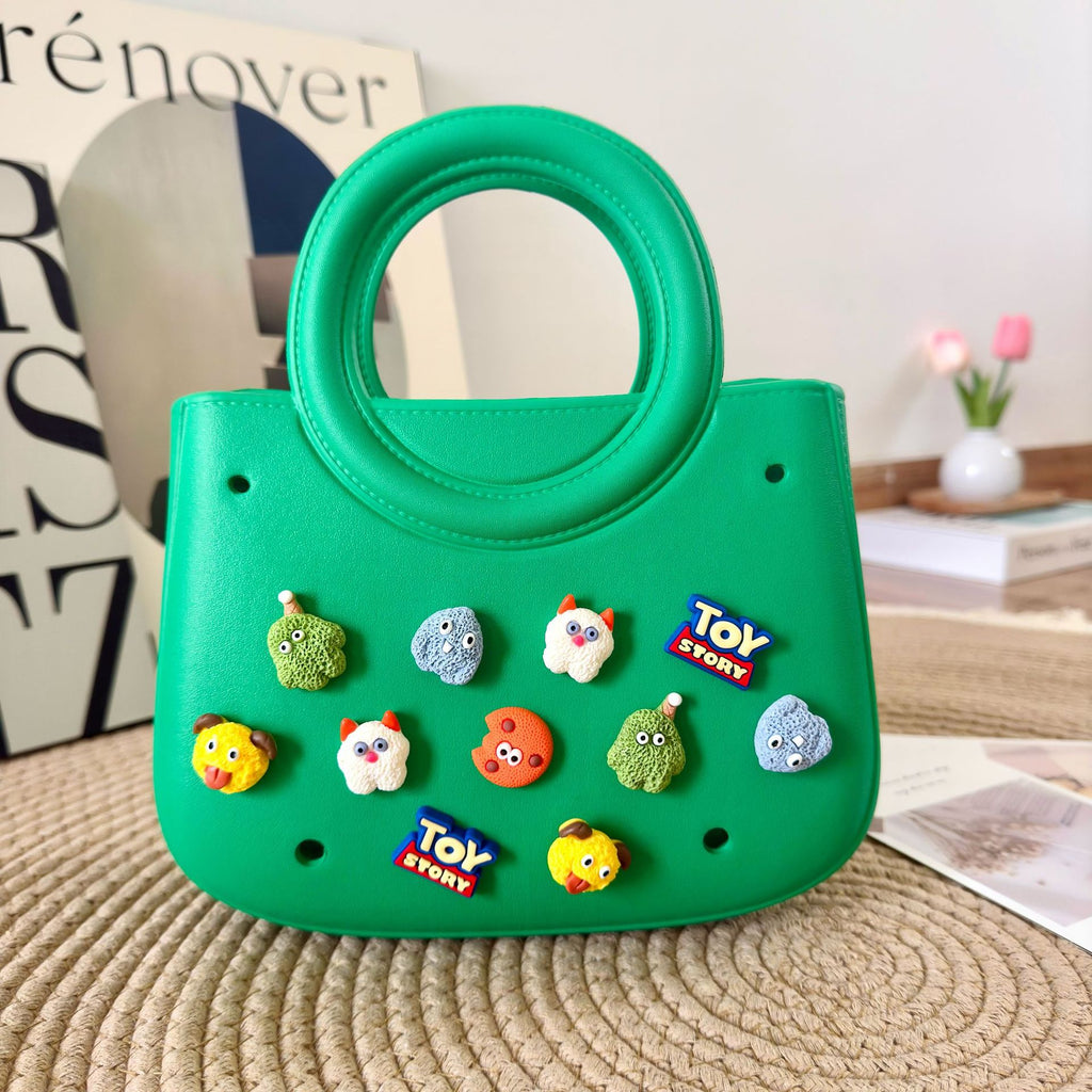Mini EVA Beach Square Shell Handbag with DIY Hole Pattern