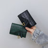 Crocodile-patterned embossed small wallet