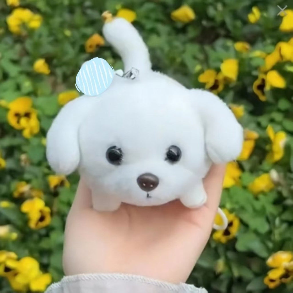 Little White Dog Plush Doll Squeaking Doll Children's Plush Toy Gift for Girlfriend
