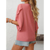 Womens Tops Dressy Casual 3 4 Sleeve Asymmetrical V Neck Work Shirts Blouses