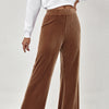 Women's Solid Color High Waisted Flared Fashionable Light Core Fleece Pants