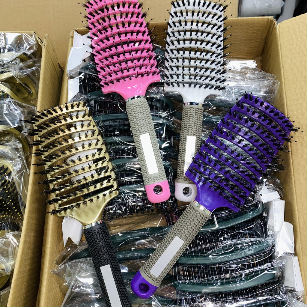 Oversize Curved Bristle Massage Hair Comb for Women High Volume Styling