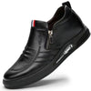Men's leather white sneakers