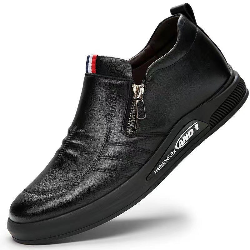 Men's leather white sneakers