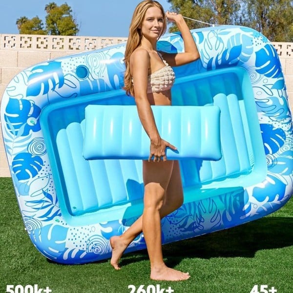 Inflatable floating pool