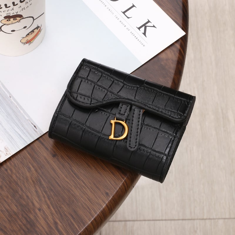 Crocodile-patterned embossed small wallet