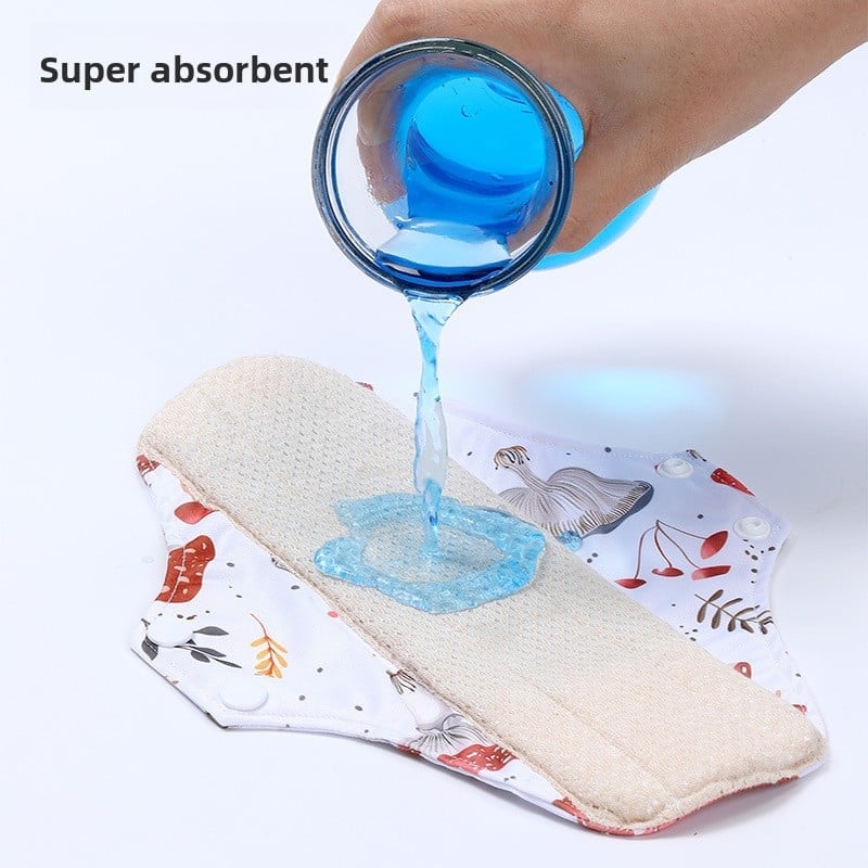 Washable Reusable Cotton Cloth Sanitary Napkins 5-Piece Set