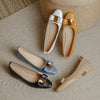 Shallow-mouthed evening breeze bean shoes, soft leather and soft soles, large-sized women's shoes