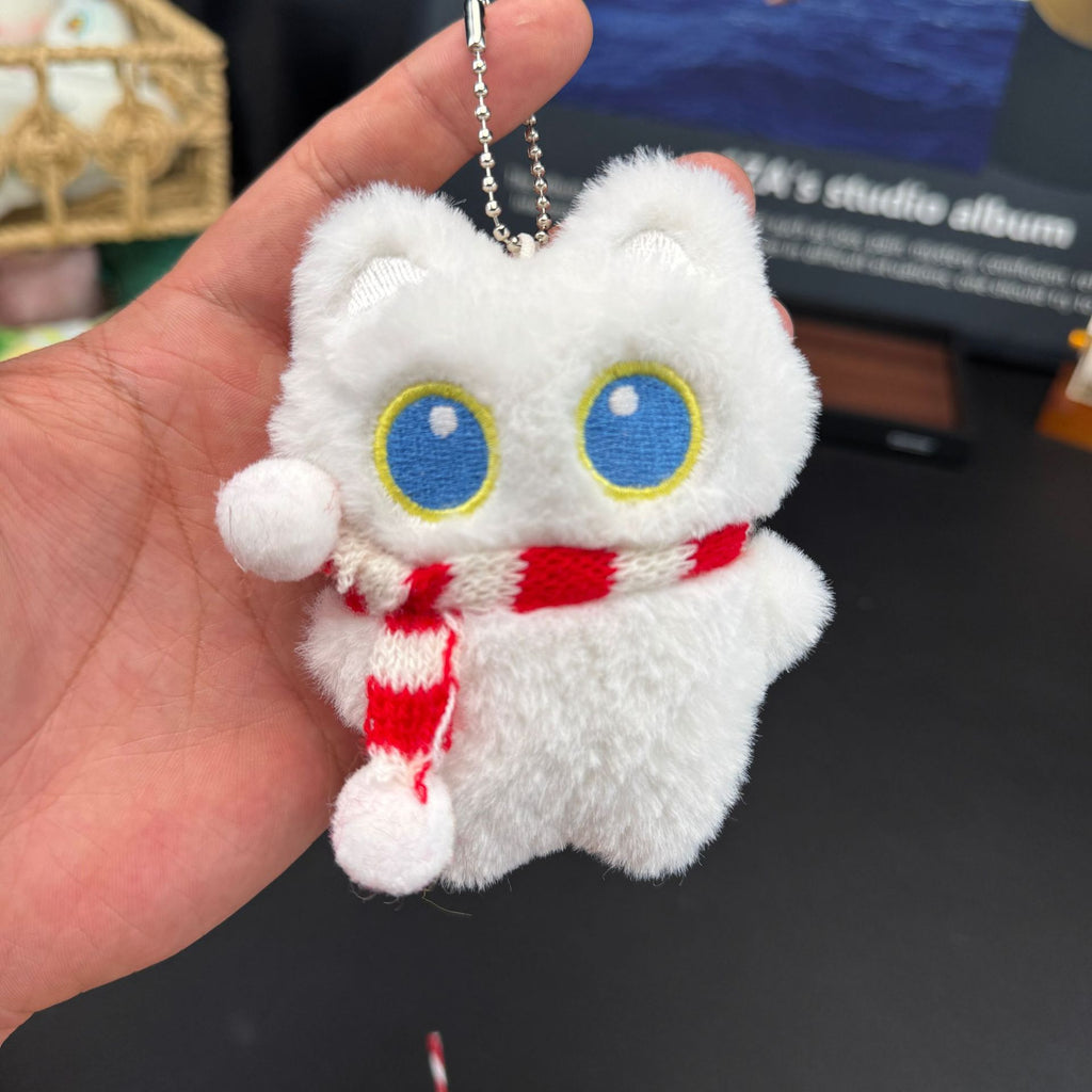 Cute Squeaking Black Cat Plush Doll Keychain Pendant