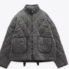 Large Pocket Lace-up Long Sleeve Cotton Coat Jacket Washed Cotton-padded Coat For Women