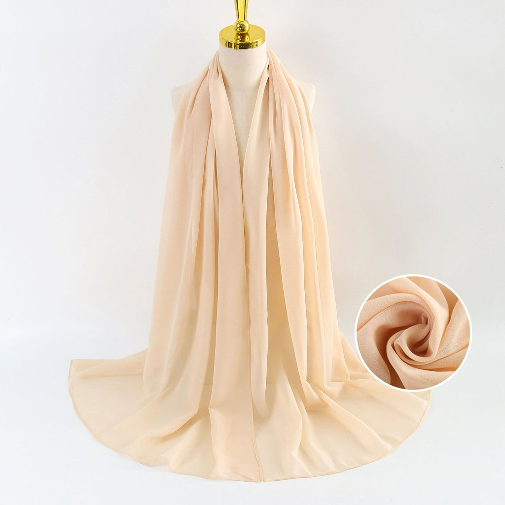 Elegant Pearl Chiffon Scarf for Women
