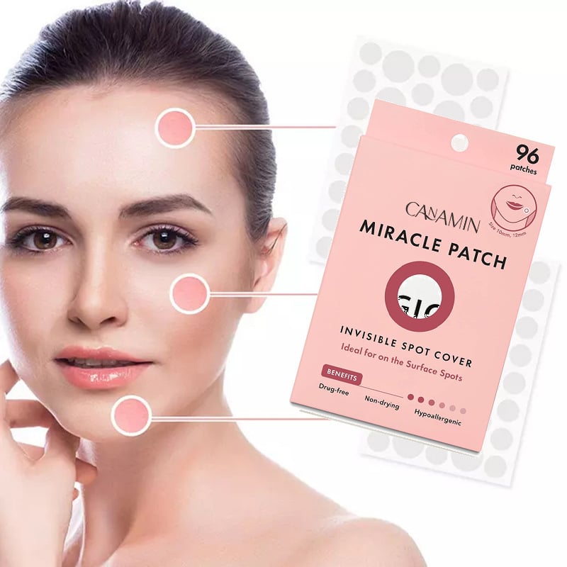 MIRACLE PATCH Hydrocolloid Acne Stickers Waterproof Invisible Ultra-Thin for Blemish Treatment (96 Patches)