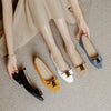 Shallow-mouthed evening breeze bean shoes, soft leather and soft soles, large-sized women's shoes