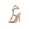 2024 Summer Women's Pearl Open Toe Stiletto High Heel Sandals