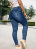 Multi-pocket High-stretch Mid-rise Zipper-hem Skinny Pencil Pants, Urban Style Women's Jeans And Clothing Cargo Jeans Amazon Don't Sell