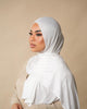 Solid-color lustrous cotton scarf for women