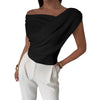 Fashion Personality Solid Color Sleeveless T-shirt For Women