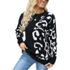 Round Neck Pullover Leopard Print Long Sleeve Mid-length Sweater