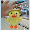 Cute Straw Hat Duck Plush Doll Keychain Pendant