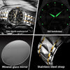 Waterproof luminous watch for men