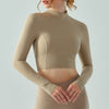 Stand Collar Fallwinter Yoga Wear Long Sleeve Women's Water Drop Semi-fixed Cup Hollow-out Beauty Back