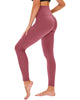 Leggings - Cropped High-waisted Solid Crimson