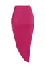 Women's Sexy Ruched Midi Skirts, Bodycon Elasticity Tight Casual Club Asymmetrical Skirt