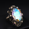 Crystal adjustable ring for women