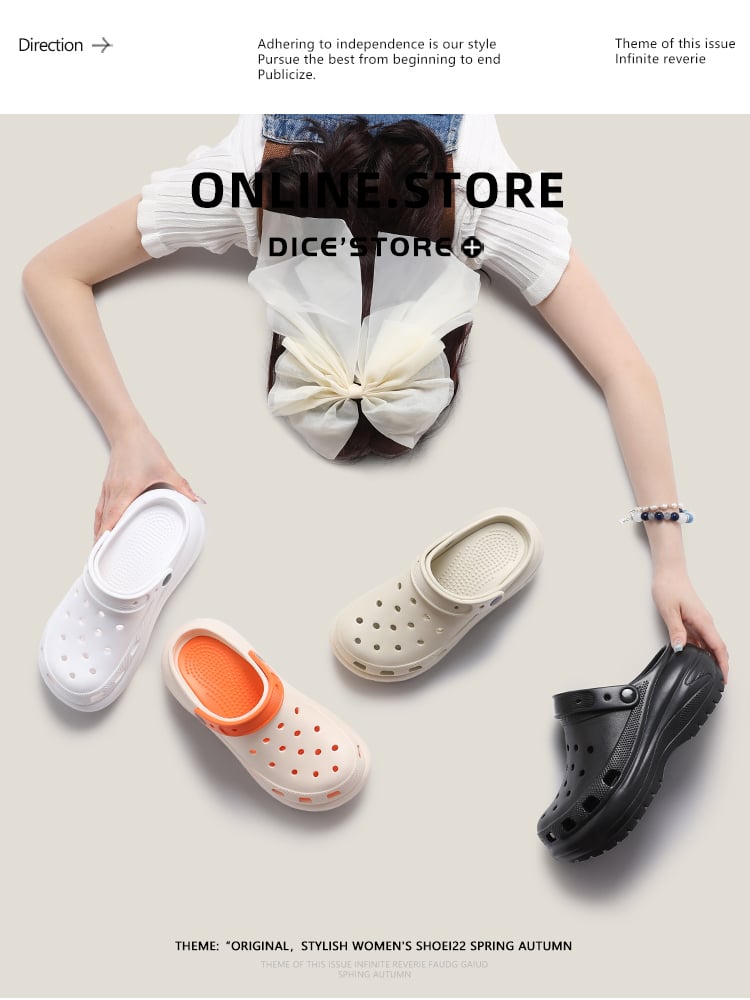 Thick-soled height-increasing clogs for women and men