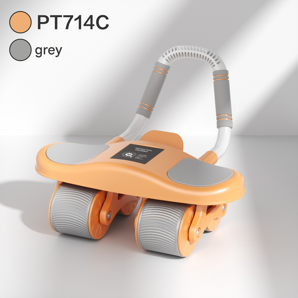 Abdominal Wheel Four-Wheel Elbow Support Intelligent Timing Mobile Phone Holder Automatic Rebound Flat Support Abdominal Roll Two-In-One