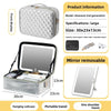 The makeup bag comes with a mirror and a lamp