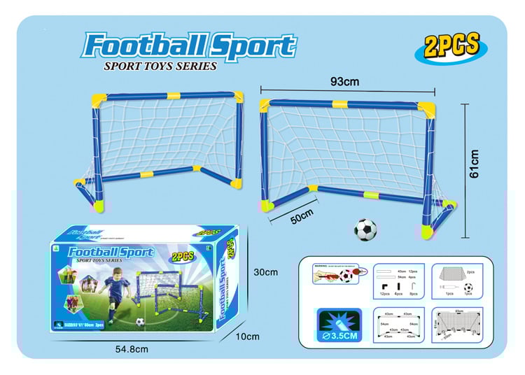 Kidsren's Plastic Football Goal Indoor and Outdoor Sports Toys Large Two-In-One Simple Portable Football Goal