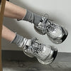 Silver thick-soled sports casual shoes