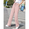 Women's Casual Pants Drawstring Elastic Waist Pants Flowy Wide Leg Trousers With Pockets