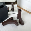 French high-heeled waterproof boots