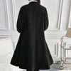 Women's Solid Color Autumn And Winter Simple Long Sleeved Lapel Jacket Knitted Fashionable Coat