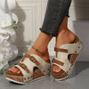 Foreign Trade plus size Thick Bottom Wedge Slippers 2025 Summer New Buckle with Bubble Bottom Beach Open Toe Women's Shoes