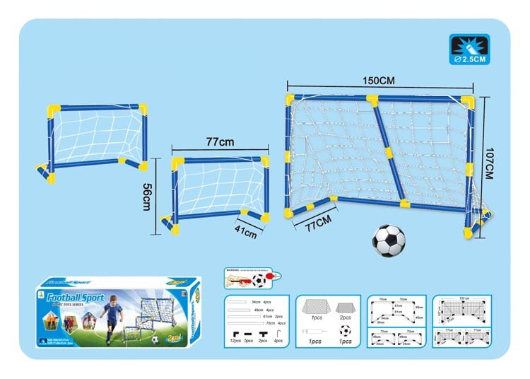 Kidsren's Plastic Football Goal Indoor and Outdoor Sports Toys Large Two-In-One Simple Portable Football Goal