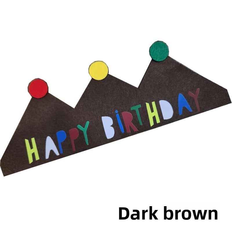 INS New Felt Crown Letter Birthday Hat for Kids Party