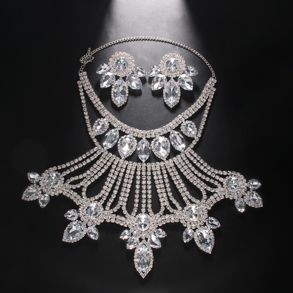 Rhinestone necklace set