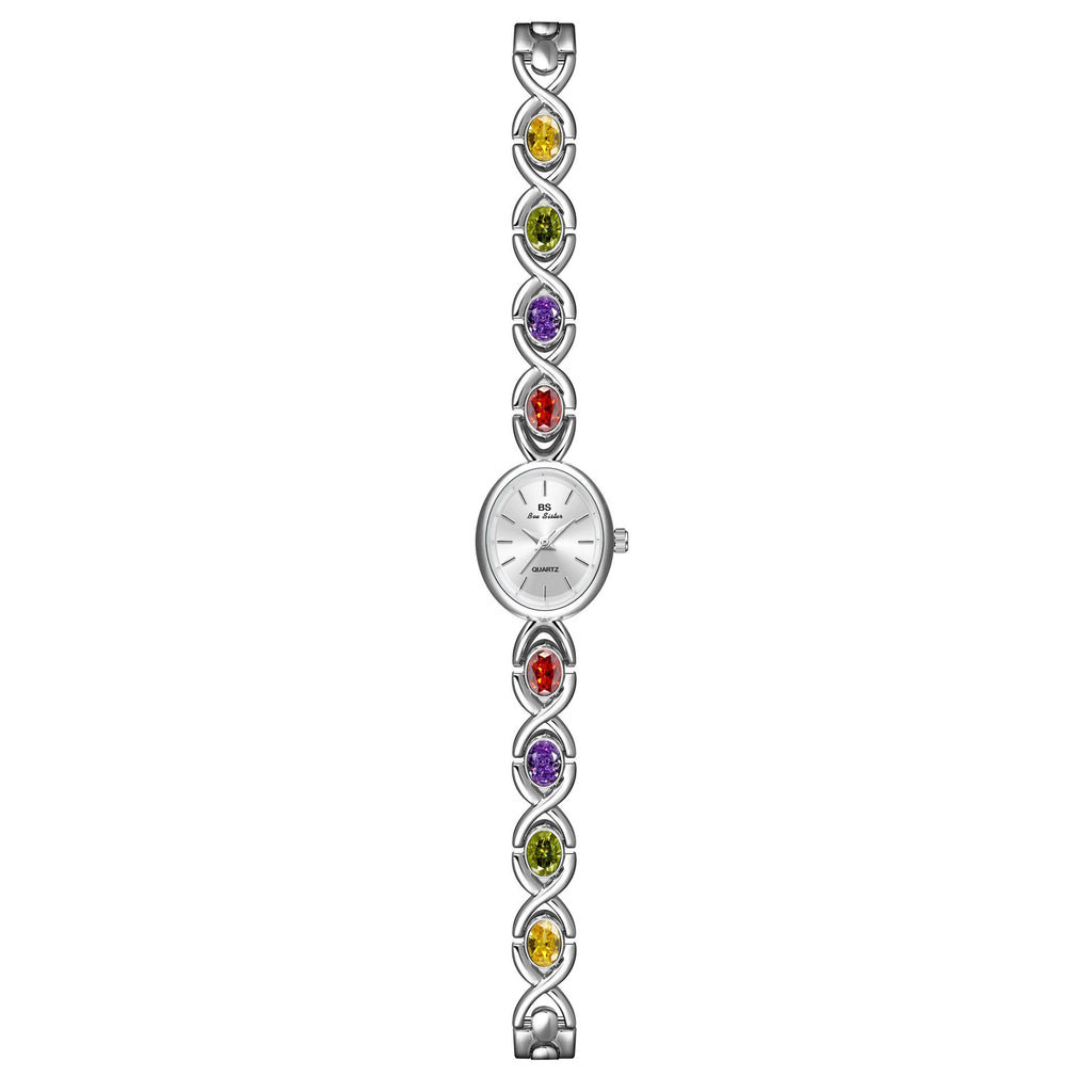 BS brand 2023 New HOT Watch Factory Direct fashion trend Oval color treasure rainbow light luxury F1726