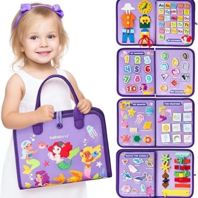 Montessori Felt Busy Board for Kids - Early Educational DIY Activity Toy