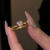 Heart-shaped Purple Flame-Defying Female Ring