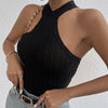 Ladies' Solid Color Fashionable Cross Tie Design, Backless Sexy Slim Fit Camisole Top