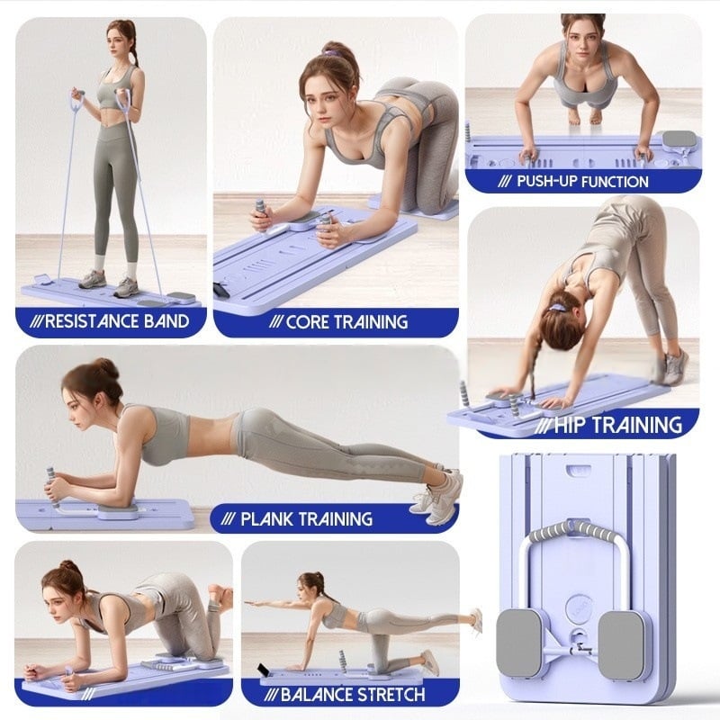 Multifunctional Foldable Fitness Abdominal Board with Accessories