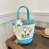 Cartoon-printed bucket bag