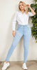 High-Rise Slim Fit Blue Jeans - Stretchy Denim, Slant Pockets, Comfortable High-Stretch Fabric, Womens Fashionable Denim Pants For Everyday Wear - Premium Quality, Soft Touch, And Stylish Design Amazo